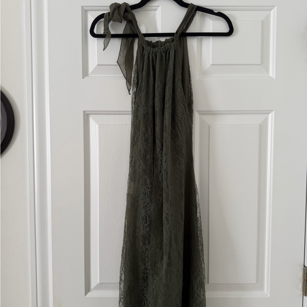 VINTAGE 90’s Valentino RTW Green Lace Dress